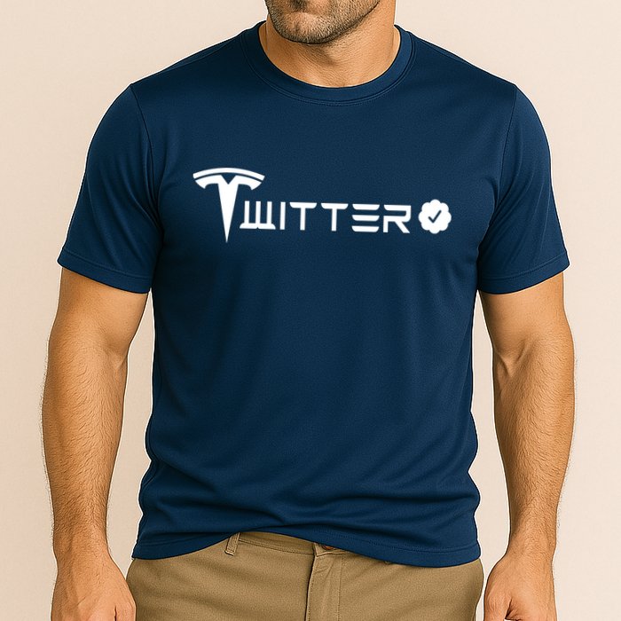 Twitter Combined Logo Cooling Performance Crew T-Shirt