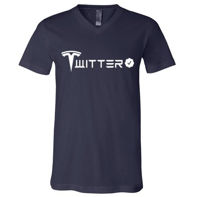 Twitter Combined Logo V-Neck T-Shirt