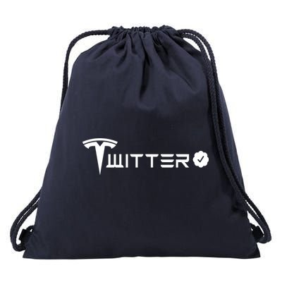 Twitter Combined Logo Drawstring Bag
