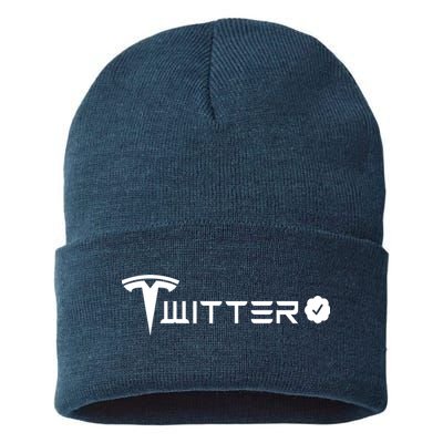 Twitter Combined Logo Sustainable Knit Beanie