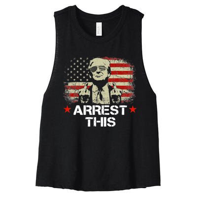 Trump Arrest This Funny Trump 2024 Convicted Felon Women's Racerback Cropped Tank