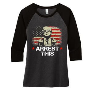 Trump Arrest This Funny Trump 2024 Convicted Felon Women's Tri-Blend 3/4-Sleeve Raglan Shirt