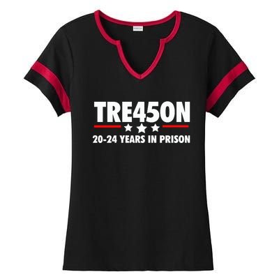 TRE45ON Anti Trump Treason 45 Ladies Halftime Notch Neck Tee