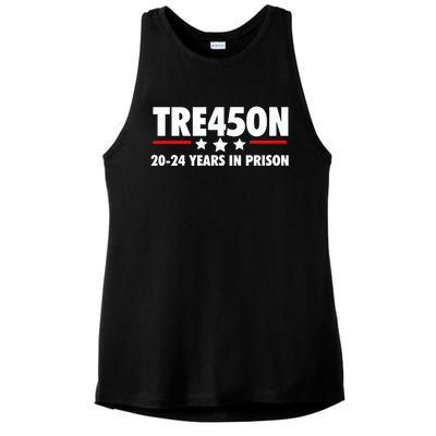 TRE45ON Anti Trump Treason 45 Ladies PosiCharge Tri-Blend Wicking Tank