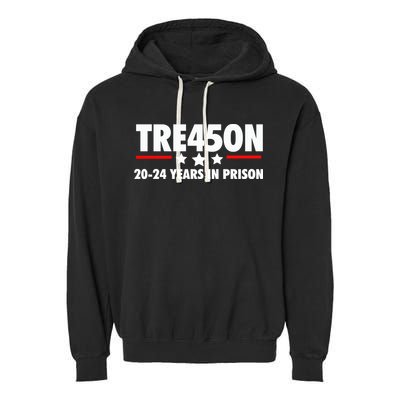 TRE45ON Anti Trump Treason 45 Garment-Dyed Fleece Hoodie