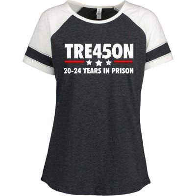 TRE45ON Anti Trump Treason 45 Enza Ladies Jersey Colorblock Tee