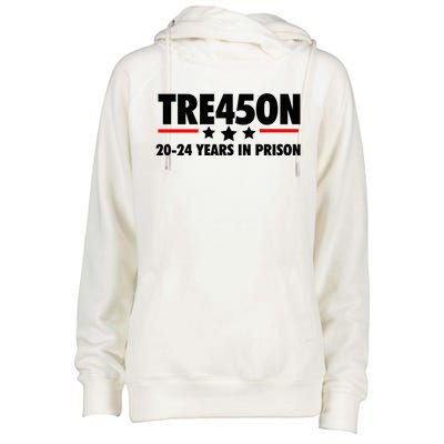 TRE45ON Anti Trump Treason 45 Womens Funnel Neck Pullover Hood