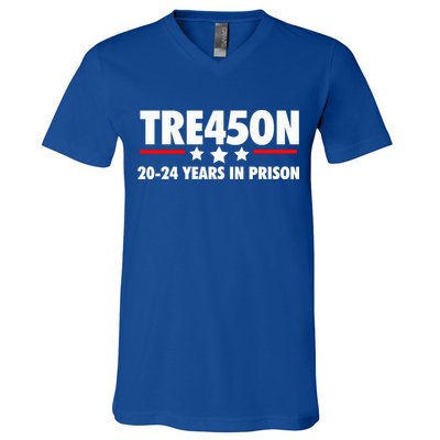 TRE45ON Anti Trump Treason 45 V-Neck T-Shirt