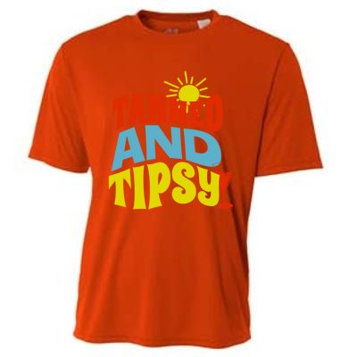 Tanned And Tipsy Gift Cooling Performance Crew T-Shirt