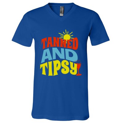 Tanned And Tipsy Gift V-Neck T-Shirt