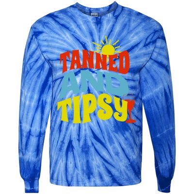 Tanned And Tipsy Gift Tie-Dye Long Sleeve Shirt