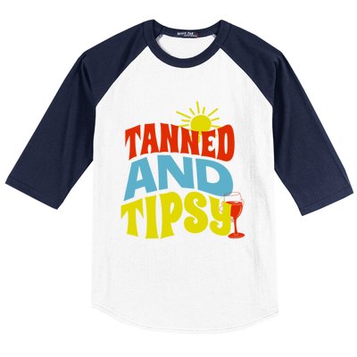 Tanned And Tipsy Gift Baseball Sleeve Shirt