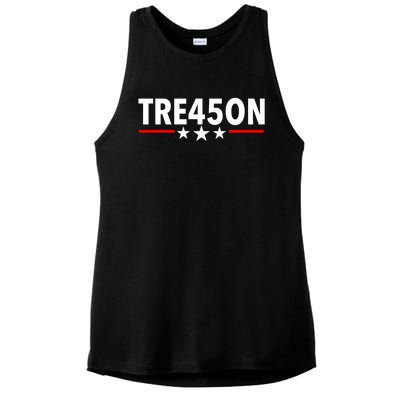 TRE45ON Anti Trump Treason 45 Ladies PosiCharge Tri-Blend Wicking Tank