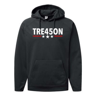 TRE45ON Anti Trump Treason 45 Performance Fleece Hoodie