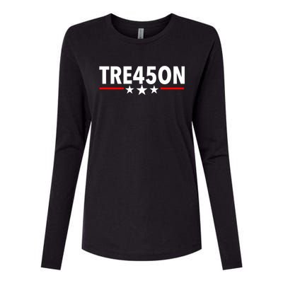 TRE45ON Anti Trump Treason 45 Womens Cotton Relaxed Long Sleeve T-Shirt