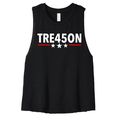 TRE45ON Anti Trump Treason 45 Women's Racerback Cropped Tank