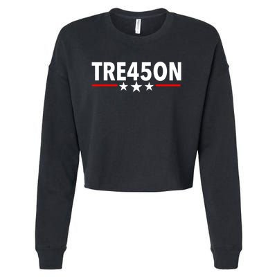 TRE45ON Anti Trump Treason 45 Cropped Pullover Crew