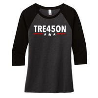 TRE45ON Anti Trump Treason 45 Women's Tri-Blend 3/4-Sleeve Raglan Shirt