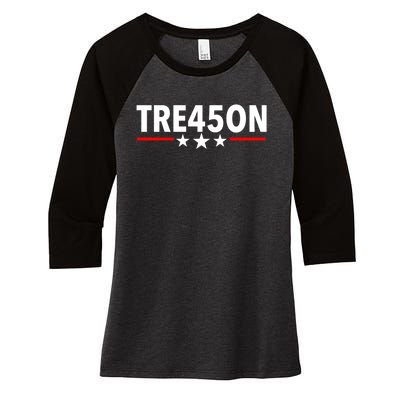 TRE45ON Anti Trump Treason 45 Women's Tri-Blend 3/4-Sleeve Raglan Shirt