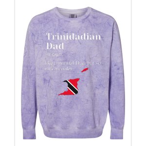 Trinidad And Tobago Flag Dad Fathers Day Father Trini Colorblast Crewneck Sweatshirt