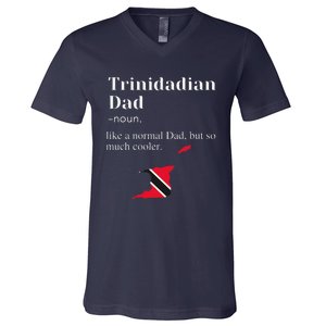 Trinidad And Tobago Flag Dad Fathers Day Father Trini V-Neck T-Shirt