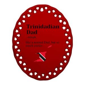 Trinidad And Tobago Pride Flag Dad Fathers Day Father Trini Ceramic Oval Ornament