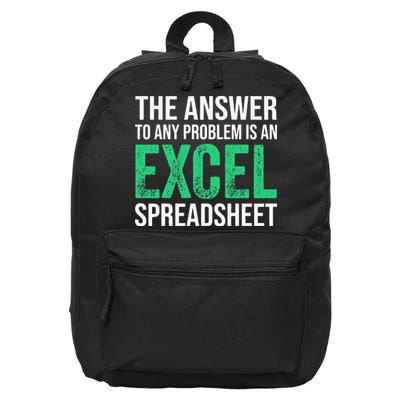 The Answer To Any Problem Is An Excel Spreadsheet Funny Acco 16 in Basic Backpack