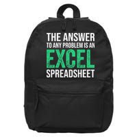 The Answer To Any Problem Is An Excel Spreadsheet Funny Acco 16 in Basic Backpack