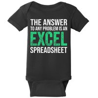 The Answer To Any Problem Is An Excel Spreadsheet Funny Acco Baby Bodysuit