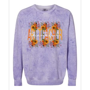 Thankful Art Teacher Thanksgiving Art Teaching Colorblast Crewneck Sweatshirt