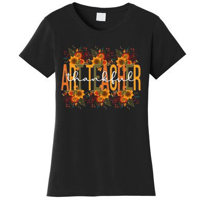 Thankful Art Teacher Thanksgiving Art Teaching Women's T-Shirt