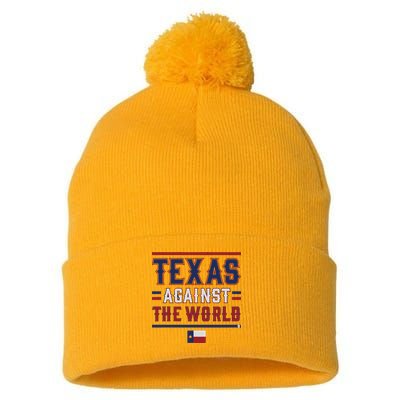 Texas Against The World Pom Pom 12in Knit Beanie