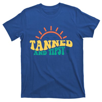 Tanned And Tipsy Sunshine Ing Summer Vacation Gift T-Shirt