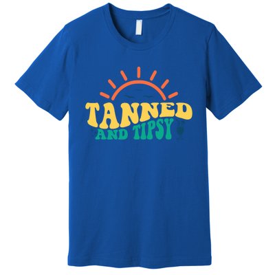 Tanned And Tipsy Sunshine Ing Summer Vacation Gift Premium T-Shirt