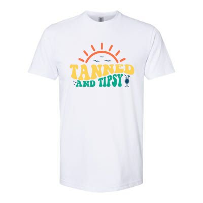 Tanned And Tipsy Sunshine Ing Summer Vacation Gift Softstyle® CVC T-Shirt