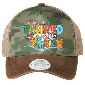 Tanned And Tipsy Funny Summer Quotes Legacy Tie Dye Trucker Hat