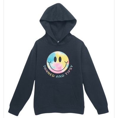 Tanned And Tipsy Tie Dye Happy Face Beach Smile Face Summer Funny Gift Urban Pullover Hoodie