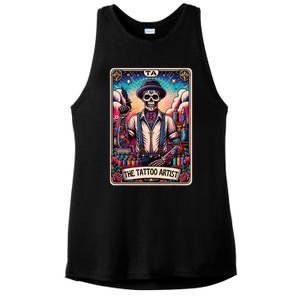 Tattoo Artist Tarot Card Skeleton Drawing Tattooist Tarot Ladies PosiCharge Tri-Blend Wicking Tank