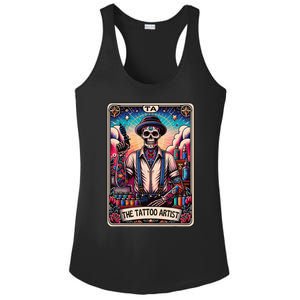 Tattoo Artist Tarot Card Skeleton Drawing Tattooist Tarot Ladies PosiCharge Competitor Racerback Tank