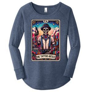 Tattoo Artist Tarot Card Skeleton Drawing Tattooist Tarot Women's Perfect Tri Tunic Long Sleeve Shirt