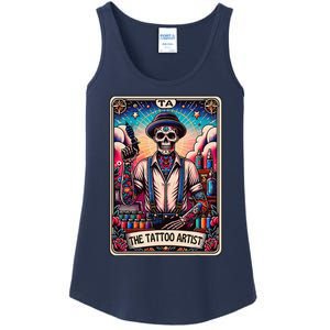 Tattoo Artist Tarot Card Skeleton Drawing Tattooist Tarot Ladies Essential Tank