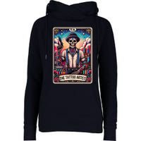 Tattoo Artist Tarot Card Skeleton Drawing Tattooist Tarot Womens Funnel Neck Pullover Hood