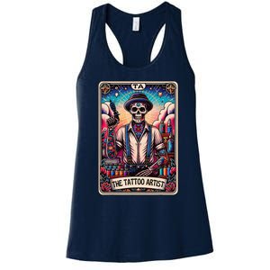 Tattoo Artist Tarot Card Skeleton Drawing Tattooist Tarot Women's Racerback Tank