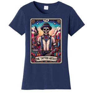 Tattoo Artist Tarot Card Skeleton Drawing Tattooist Tarot Women's T-Shirt