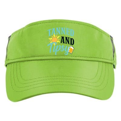 Tanned And Tipsy Vacation Quote Funny Gift Adult Drive Performance Visor