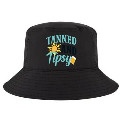 Tanned And Tipsy Vacation Quote Funny Gift Cool Comfort Performance Bucket Hat