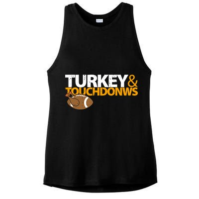Turkey And Touchdowns Ladies PosiCharge Tri-Blend Wicking Tank