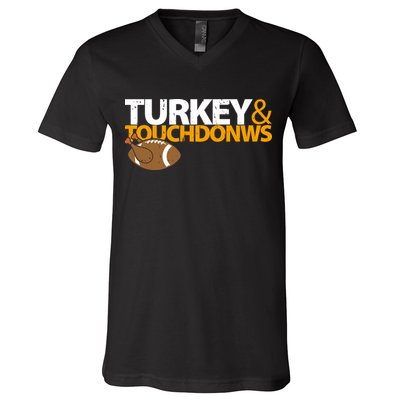 Turkey And Touchdowns V-Neck T-Shirt
