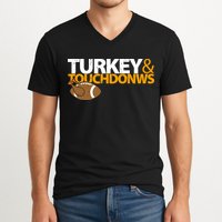 Turkey And Touchdowns V-Neck T-Shirt