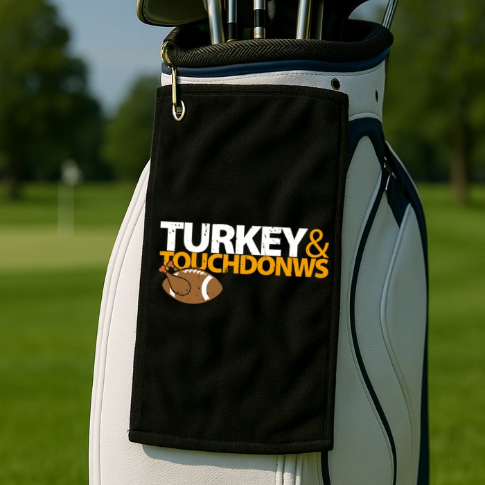 Turkey And Touchdowns Golf Towel